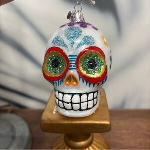 Kurt Adler Colorful Sugar Skull Ornament